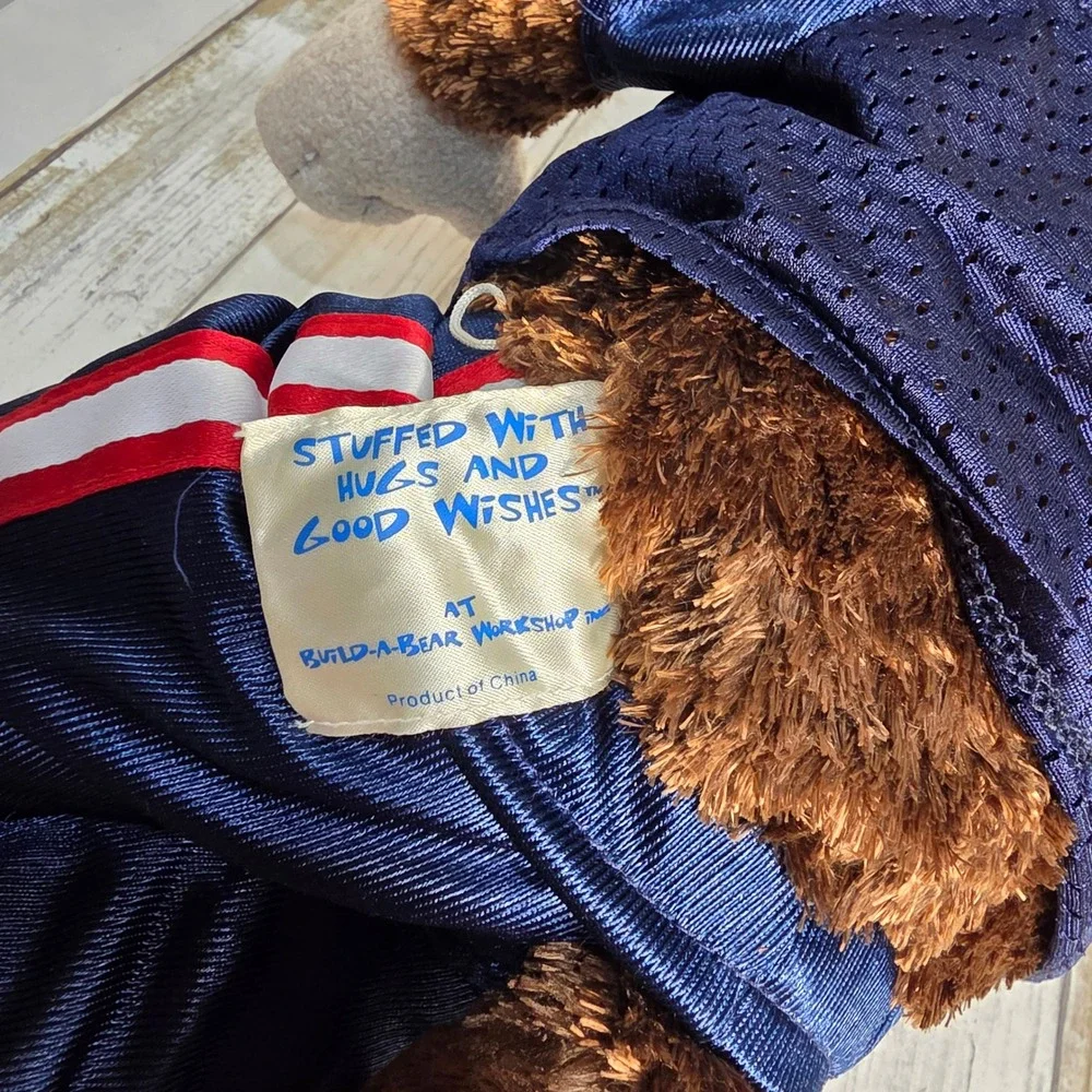 Build-A-Bear Football Monkey Plush Brown Stuffed Animal Navy Blue Uniform No 1
